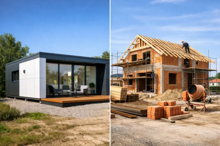 Caseta modular vs construcción tradicional