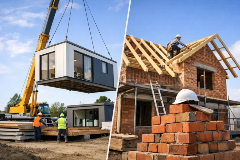 Módulo prefabricado o construcción tradicional